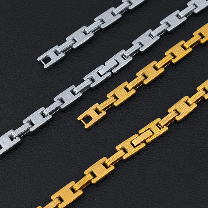 Collier de bracelets de placage en acier titane de couleur unie de style simple
