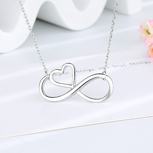 Simple Style Infinity Heart Shape Copper Plating Necklace
