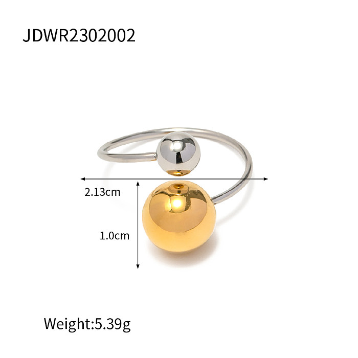 1 Piece Fashion Ball Solid Color Stainless Steel Plating Open Ring