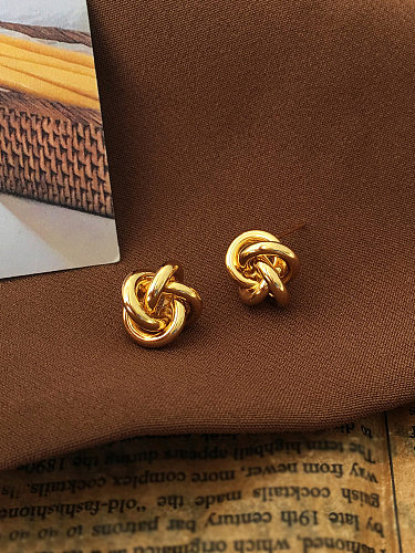 Brincos de orelha de cobre geométricos da moda chapeando brincos de cobre