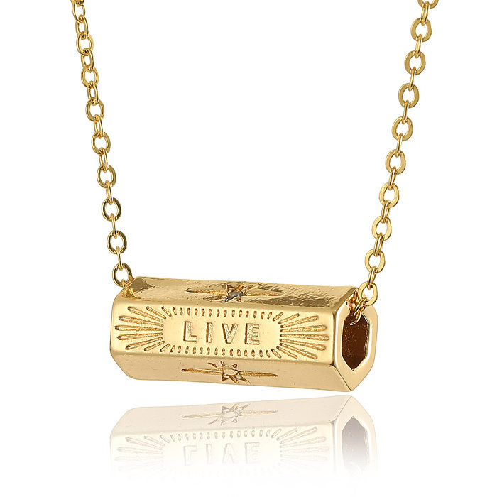 Fashion Letter Copper Chain Pendant Necklace 1 Piece