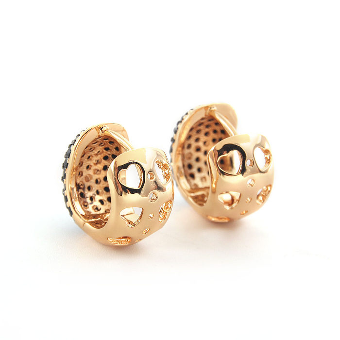 Copper Inlaid Zircon Geometric Fashion Earrings Wholesale jewelry