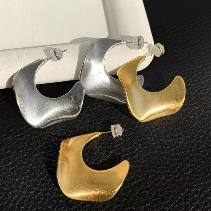 1 Paar moderne Ohrringe mit geometrischer Beschichtung aus Kupfer, vergoldet und versilbert