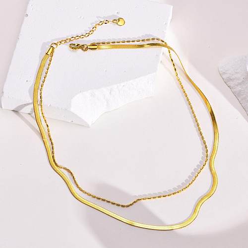 Streetwear Solid Color Stainless Steel Plating Bracelets Necklace