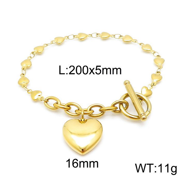 Collier et Bracelet en forme de cœur avec boucle OT européenne et américaine, chaîne O en forme de cœur, costume en acier inoxydable