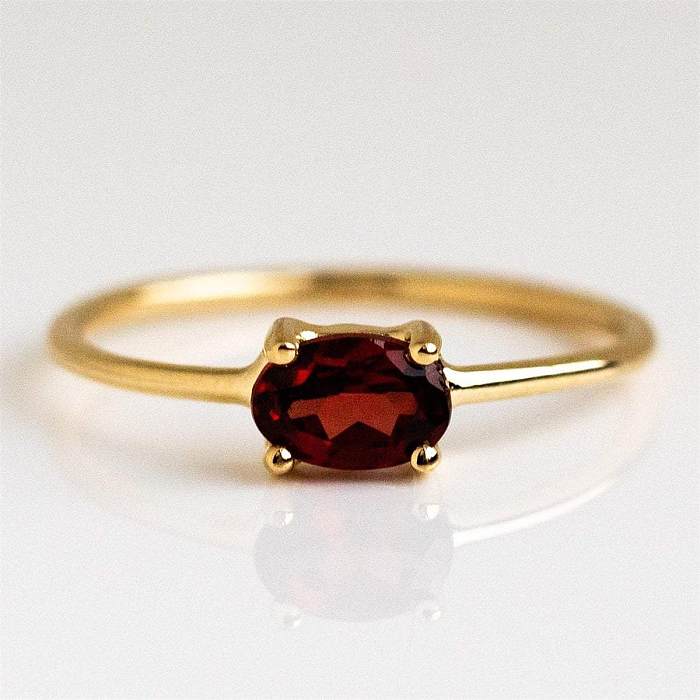 18K Vintage Colorful Inlaid Zircon Geometric Copper Ring Wholesale jewelry