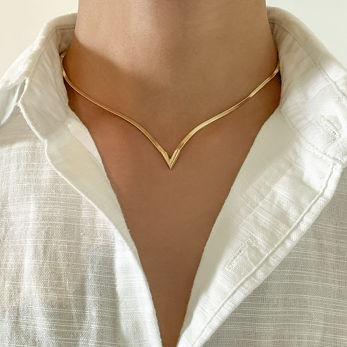 1 Piece Fashion Solid Color Copper Plating Necklace