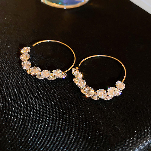 1 Paar Kupferohrringe im schlichten Stil mit runden Perlen