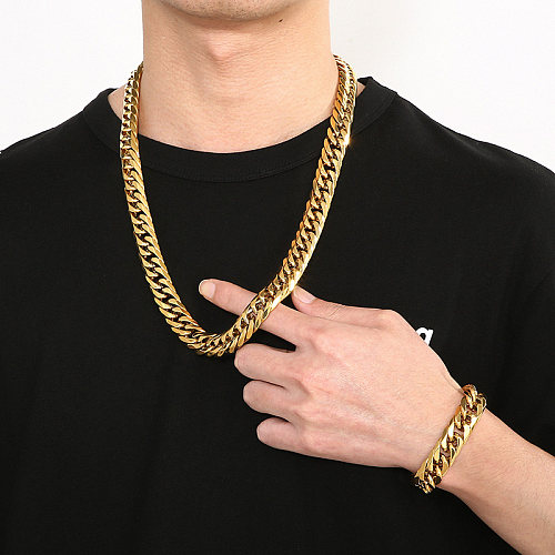 Collar de pulseras de patchwork de acero inoxidable de color sólido rock hip-hop