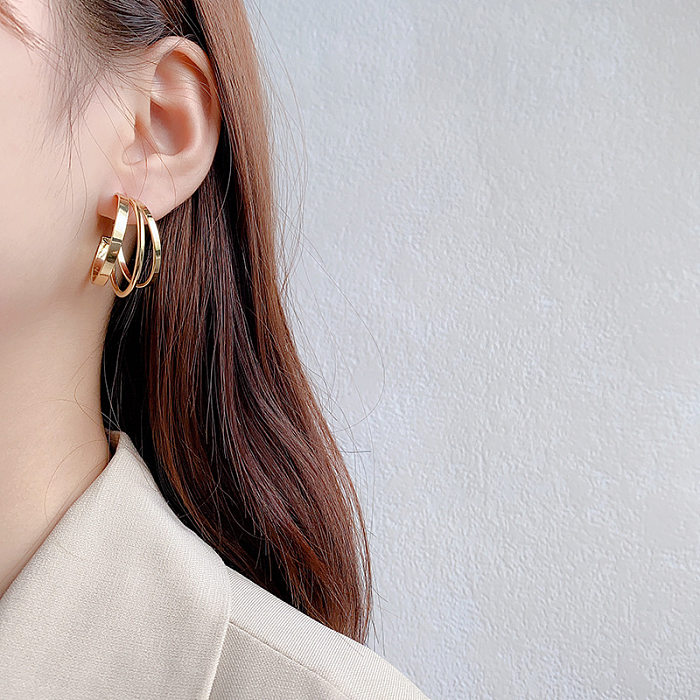 Fashion Geometric Copper Plating Earrings 1 Pair