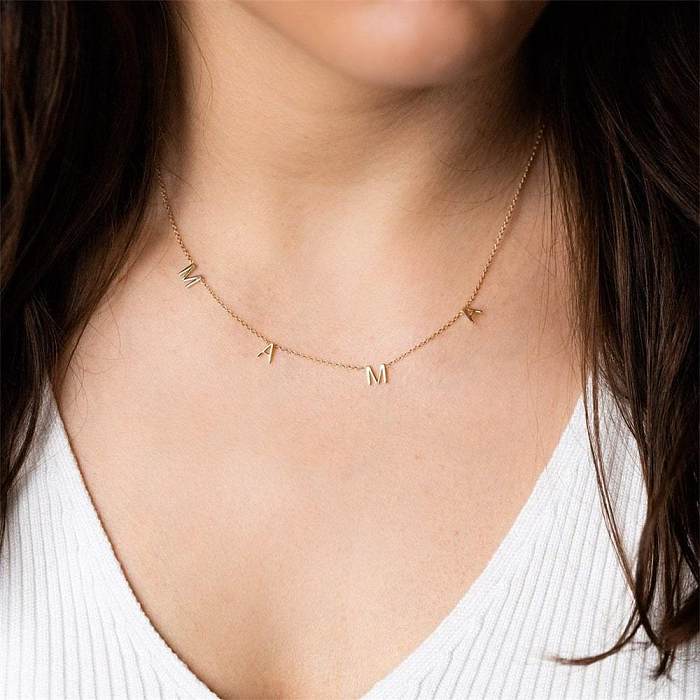 Gold-Plated Thanksgiving Women's Clavicle Chain Letter Necklace