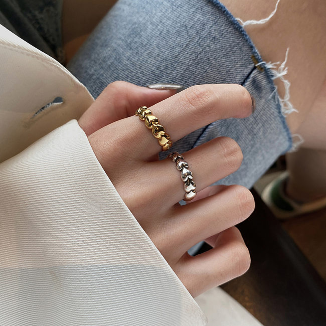 Koreanische Neue Mode Herz-förmigen Öffnung Ring Nähte Zeigefinger Kupfer Ring Weibliche