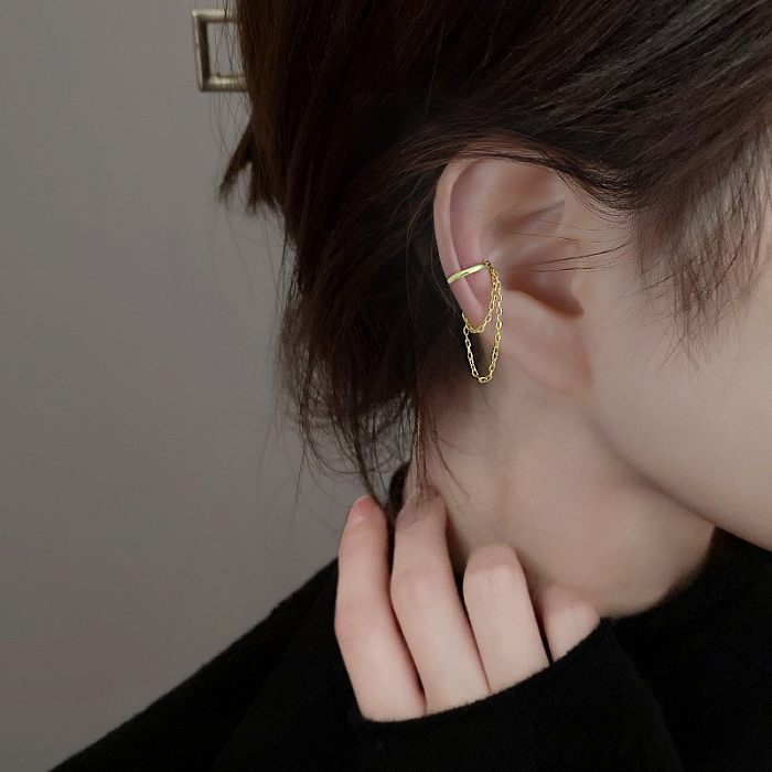 1 Piece Simple Style Commute Solid Color Plating Copper 18K Gold Plated Ear Clips