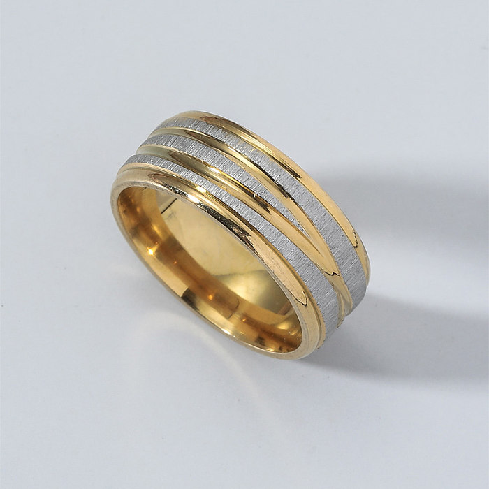 Simple Style Geometric Stainless Steel Rings Plating Stainless Steel Rings 1 Piece