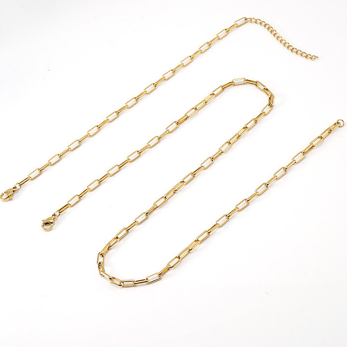 Simple Style Geometric Titanium Steel Bracelets Necklace