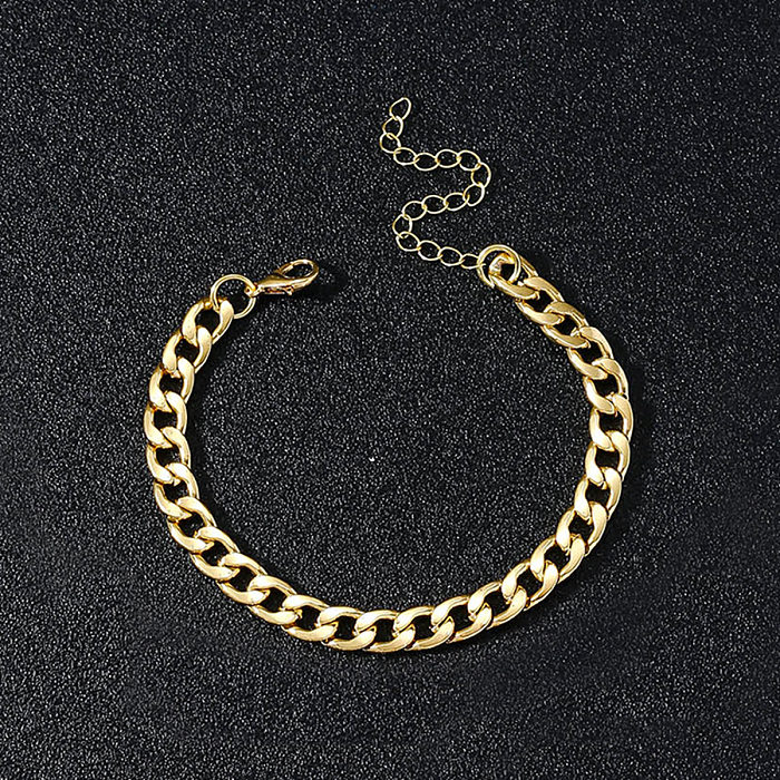 Colar de pulseiras banhado a ouro com revestimento de aço inoxidável de cor sólida estilo simples