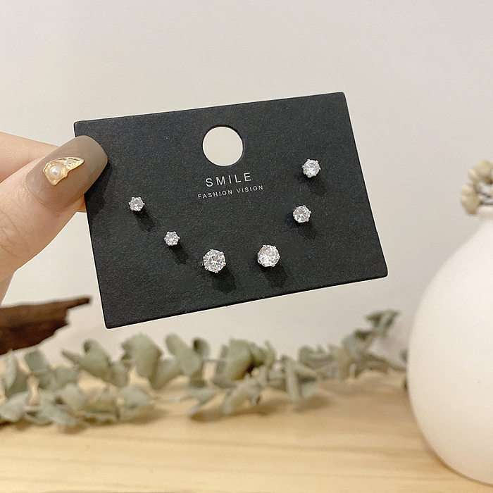 1 Juego de pendientes de circonita con incrustaciones de cobre y cola de pez mariposa arcoíris a la moda