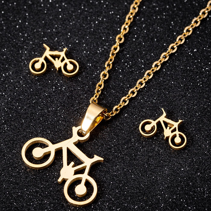 Ensemble de bijoux ajourés en acier inoxydable pour vélo, 1 ensemble