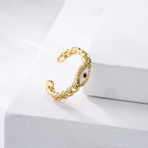 Anéis de cobre epóxi com anel aberto de cobre para olhos fashion