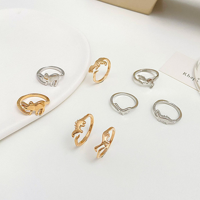 Amazon The Same Metal Dinosaur Ring Fashion Cute Opening Geometric Animal Ring