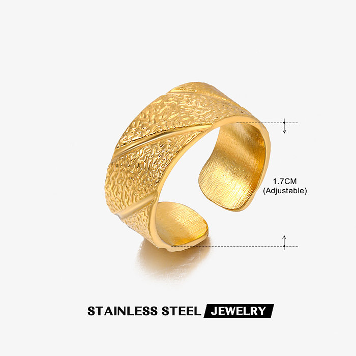 Hip-Hop Geometric Stainless Steel Open Ring In Bulk