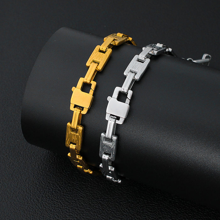 Collier de bracelets de placage d'acier inoxydable de rectangle de dame