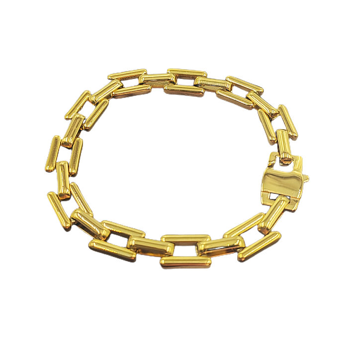 Collier de bracelets de placage en acier inoxydable carré pour dame