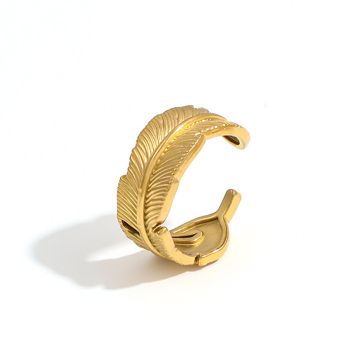 Anéis abertos banhados a ouro 18K de cor sólida casual estilo clássico