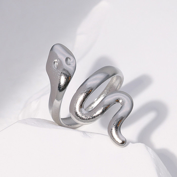 Elegant Snake Stainless Steel Plating Open Ring