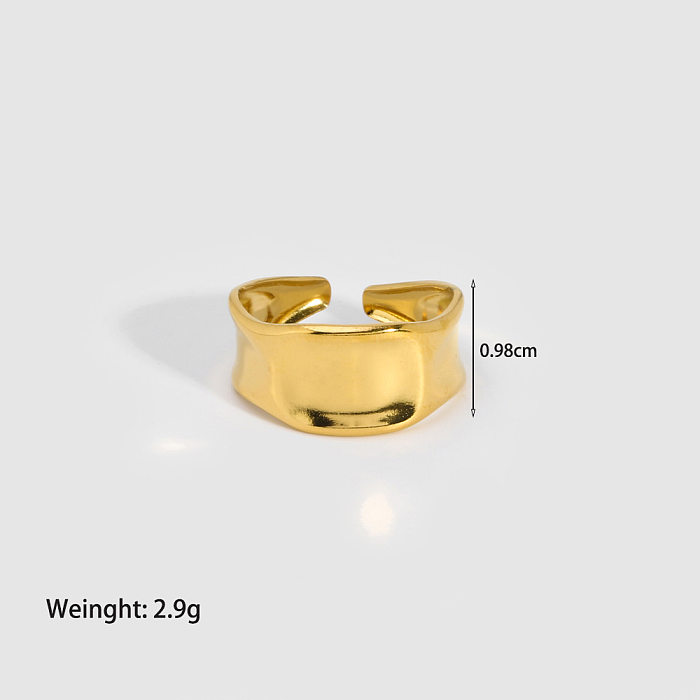 Casual Elegant Modern Style Geometric Stainless Steel Plating 18K Gold Plated Open Rings