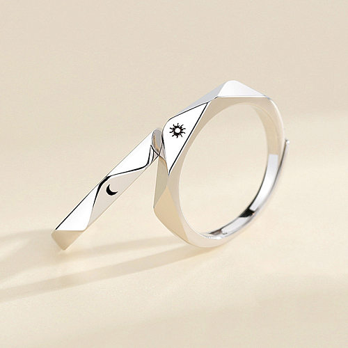 Anéis de revestimento de cobre estilo simples Sun Moon 1 peça