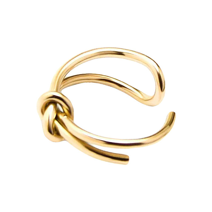 Commute Solid Color Titanium Steel Plating Gold Plated Rings