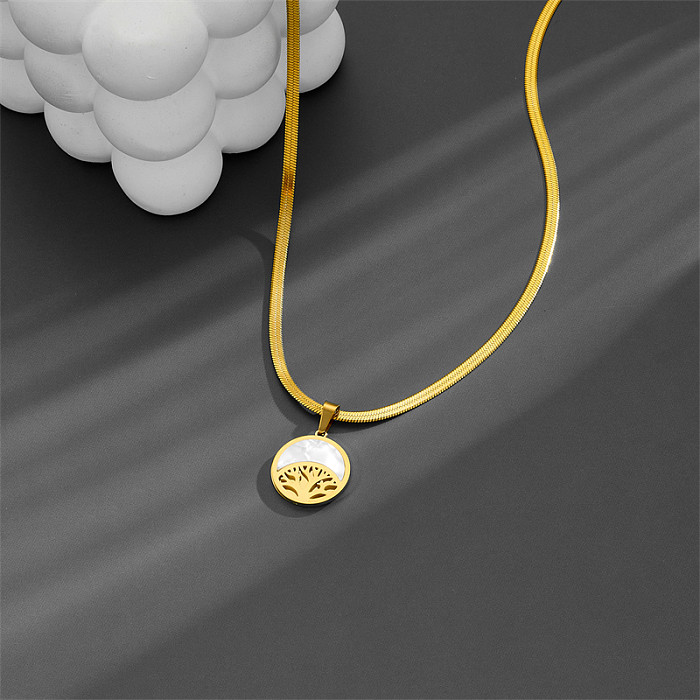 Retro Simple Style Irregular Oval Titanium Steel Inlay Artificial Gemstones Earrings Necklace