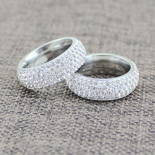 Anéis de zircão embutidos de aço de titânio em formato de U de estilo simples de 1 peça