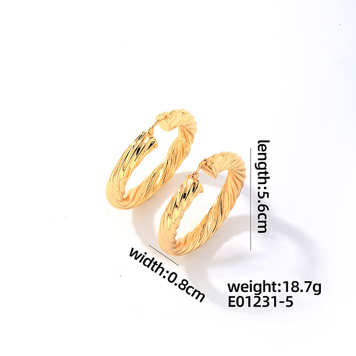 1 Pair Casual Basic Simple Style Round Infinity Plating Copper Gold Plated Earrings