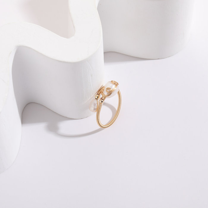 1 pièce mode Style classique trajet irrégulier cuivre asymétrique anneaux en cuivre