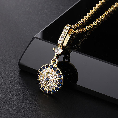 Modern Style Classic Style Geometric Copper Plating Inlay Zircon Pendant Necklace