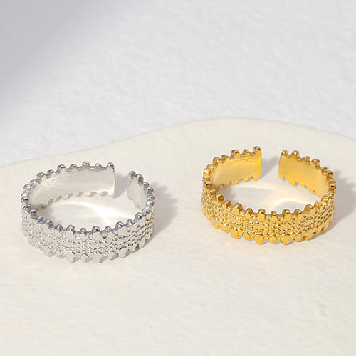 IG-Stil, einfacher Stil, einfarbig, offener Ring aus Edelstahl mit unregelmäßiger Beschichtung