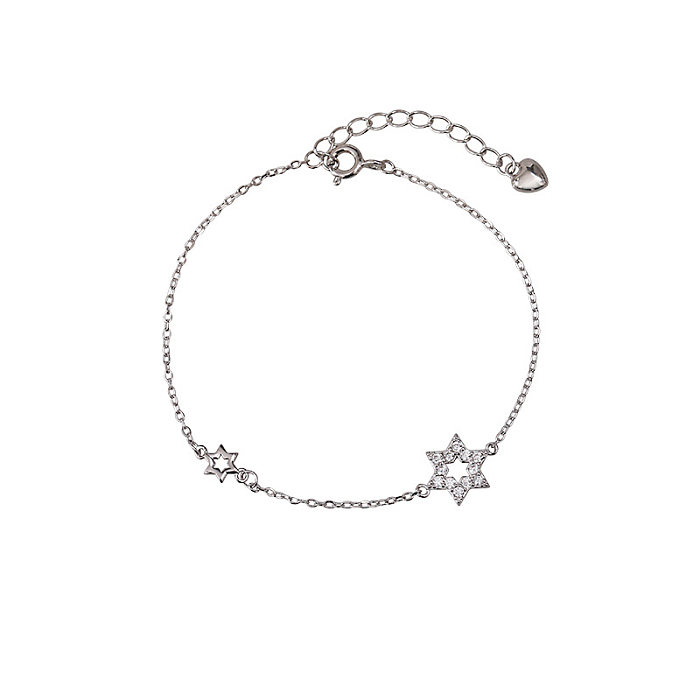 Bracelets en cuivre et Zircon en forme d'étoile de style simple, en vrac