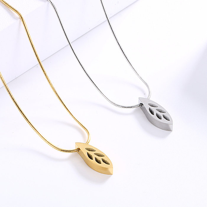 Korean Harajuku Hollow Leaves Leaves Necklace Ear Stud Women's Simple Jewelry Suit Foreign Trade Supply