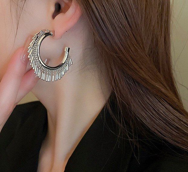1 Pair Simple Style C Shape Plating Copper Earrings