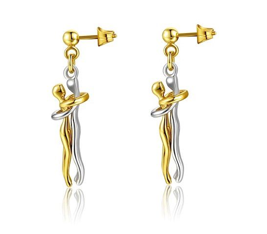 1 Pair Simple Style Color Block Plating Copper Gold Plated Earrings