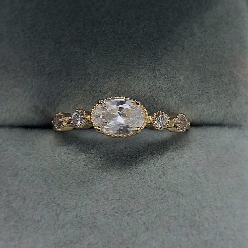 Fashion Geometric Copper Plating Zircon Rings