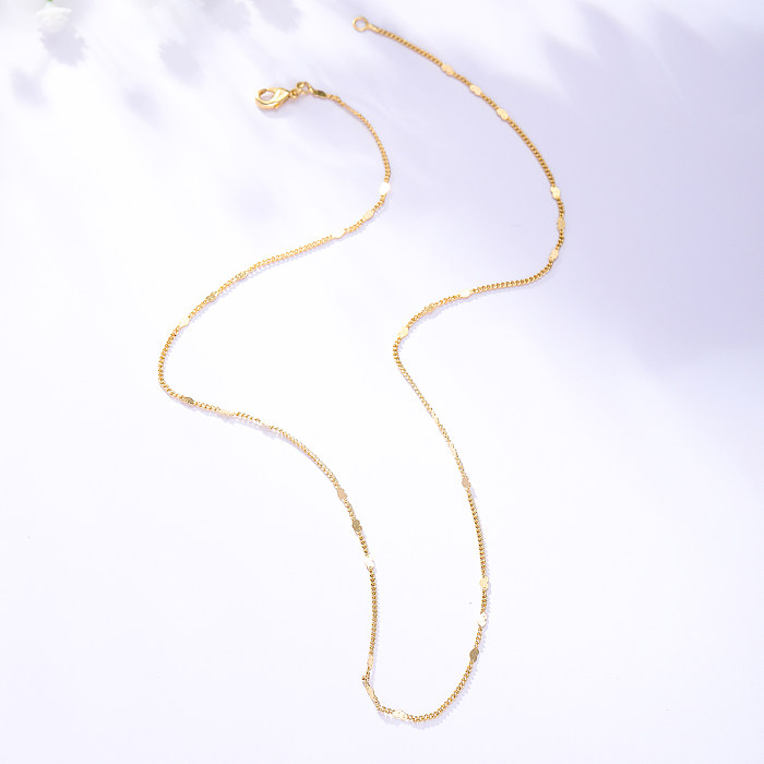 Lässige Basic-Urlaubs-Halskette in Herzform, einfarbig, mit 18-Karat-Vergoldung verkupfert