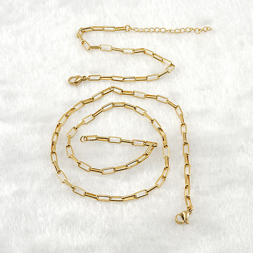 Collier de bracelets en acier titane géométrique de style simple
