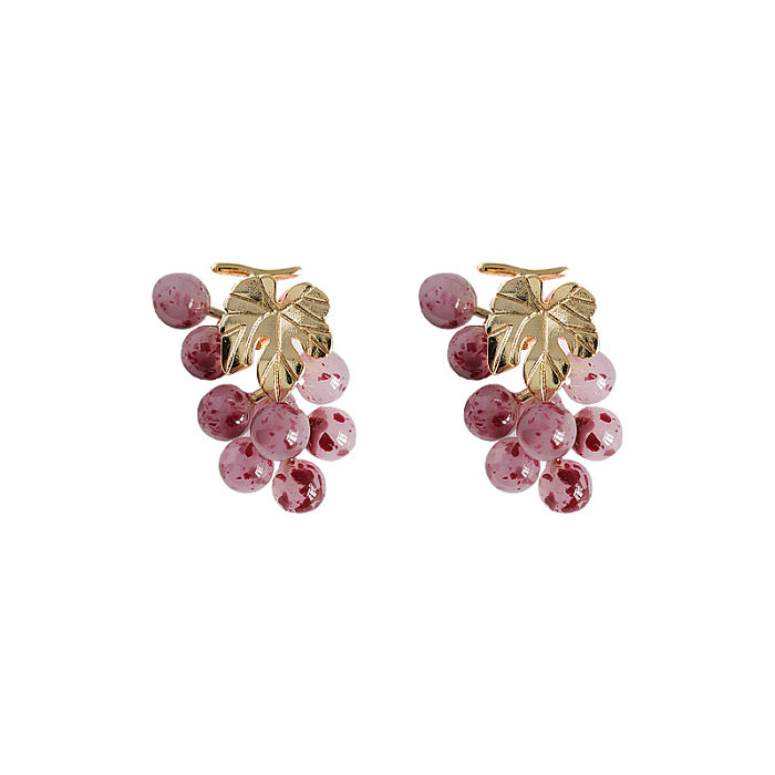 1 Pair Cute Fruit Plating Copper Gold Plated Drop Earrings