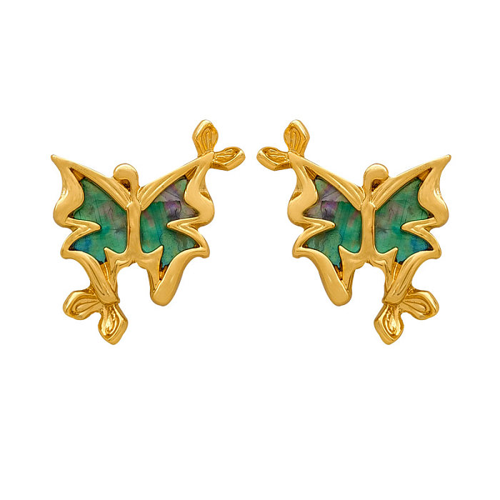 1 Pair Original Design Butterfly Copper Plating Ear Studs