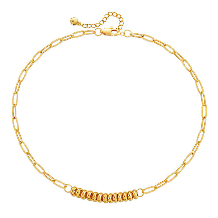 Modern Style Geometric Copper Plating Chain 18K Gold Plated Necklace
