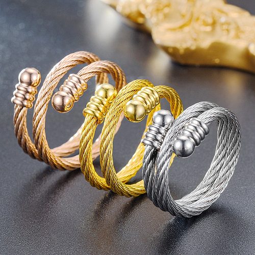 New Titanium Steel Adjustable Ring Korean Braided Knotted Couple Ring