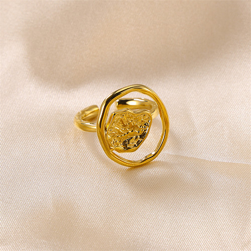 Runde, einfarbige, offene Ringe aus Edelstahl im klassischen Retro-Stil